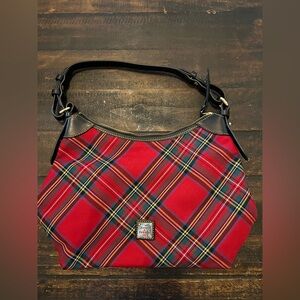 Dooney & Bourke Red and Black Plaid Shoulder Bag